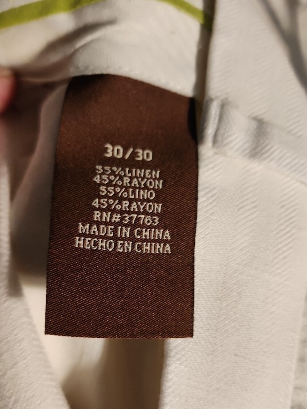Cubavera White Linen Blend Chinos - Picture 7 of 11